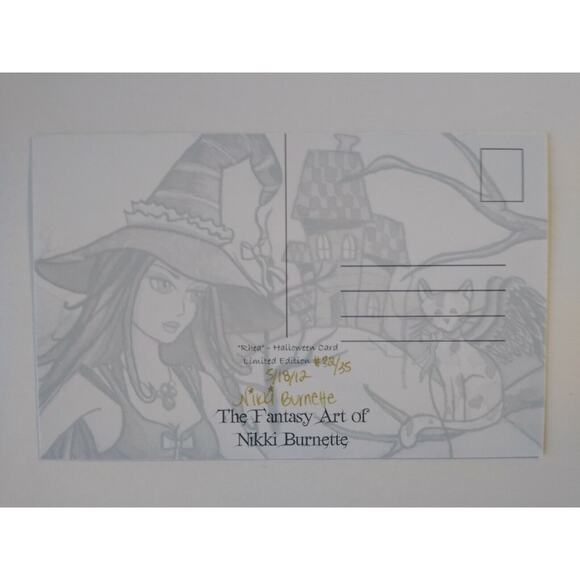 Halloween Postcard Nikki Burnette Gothic Witch Fantasy Rhea 2012 Limited To 35 - Picture 3 of 4